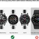 V-MORO Strap Compatible with Galaxy Watch 46mm(2019) Bands/Gear S3/Gear S3 Classic/Galaxy Watch 3 45mm Band Men Solid Stainless Steel Replacement Silver/Black(Not for galaxy watch 4 classic 46mm)