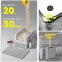Stainless Steel Cat Litter Box - Enclosed XL Metal Kitty Litter Box with Lid for Big Cats, High Sided, Anti-Leakage, Easy Cleaning, Non-Sticky, Included Litter Mat, Cat Bowl & Spoon