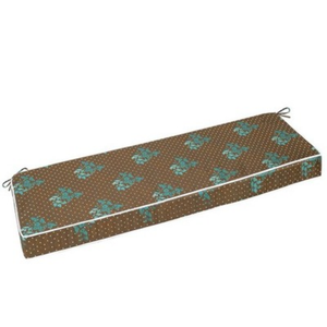 HAJDCUTC Outdoor Bench Cushion Waterproof, Bench Cushions for Outdoor Furniture, Patio Porch Swing Replacement Seat Pad with Ties for Garden Backyard, 48 x 18 Inch Brown Flowers