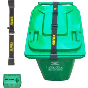 Trash Can Locks with Self-Locking Buckle  Heavy Duty Adjustable Bear Proof Lid Straps for 28-96 Gallon Bins, Animal-Proof Garbage Can Lock for Raccoons, Squirrels, Wildlife (1)