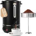 Commercial Coffee Urn110 Cups/16.5L Black Stainless Steel Large Coffee DispenserDouble Wall Electric Coffee UrnElectric Coffee Maker UrnCommercial Percolate Coffee Maker Hot Water Urn