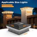 APONUO Solar Post Cap Lights for 4x4 Wood &Vinyl Posts, 3 Light Modes & 800mAh Battery, IP65 Waterproof Rugged Unibody, Solar Outdoor Lights for Fence, Deck & Patio (Black, 12 Pack)