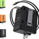 2-in-1 Compatible with 120w Fast Charger, 2025 New Retractable Wall Fasts Charging Power Adapter with All in One Foldable Plug, Multi-Functional Fast Smart Charger for Phone, Tablet, Laptops (Black)