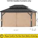 Covered Outdoor Gazebo Curtain Replacement Universal 4-Panel Sidewalls 12' x 16', Outdoor Gazebo Privacy Curtains with Zipper, Replacement for Outdoor, Patio Canopy, Garden and Backyard (Curtain Only)