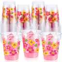 Colorful Clear Plastic Cups and Straws