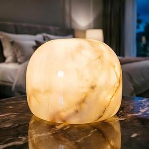 Marble Lamp Night Light Touch Bedside Table Lamp for Bedroom,Type-C Rechargeable Small Desk Bedside Small Lamps,Eye Caring Dimmable LED Ambient lamp (Mid Century Modern)