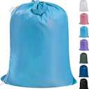 Polecasa Heavy Duty Large Laundry Bag with 130gsm Tear Resistant Fabric and Handles, Easy to Carry Durable Dirty Clothes Drawstring Bag, Perfect for College Dorm,Travel, 28x36,Gulf Blue