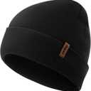 ROXUN Beanie for Men/Women Winter Hat Knit Cuffed Soft Warm Unisex Skull Stocking Cap (Black)