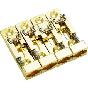 Guyker Individual Roller Bass Bridge for 4 String Electric Bass Replacement Part GB111 (4 Piece, Gold)