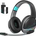 NUBWO G08 Dual Wireless Gaming Headset with Mic for PS5, PS4, PC, Mobile & Tablet | 2.4GHz Wireless & Bluetooth 5.3 | 100 Hr Battery | 50mm Drivers | Lightweight & RGB Lighting - DarkBlue