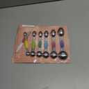 ChefAide Pack of 8 Stainless Steel Magnetic Measuring Spoons Set, Dual Sided, Stackable, Adjustable Teaspoon and Tablespoon Measure Spoon with Leveler, Kitchen Gadgets (Multicolor)