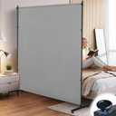 Room Divider, 73x75inch Large Privacy Screen with Adjustable Feet,Portable Single Panel Partition Wall for Room Separation,Room Separator with Thickened Fabric for Indoor Office,Bedroom,Outdoor Patio (Grey)