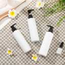 Thyle 20 Pcs Plastic Pump Dispenser Bottle 8 oz Refillable Plastic Bottles Bulk Lotion Container Travel Lock Empty container for Shampoo Massage Oil Dispensing (White bottle, black head)