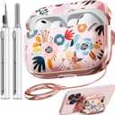 Inesore for AirPods Pro 3 Case 2025 with Lock, for Women Girly Floral Cute Case Compatible with Apple Airpods Pro 3rd Generation Cover, with Phone Stand,Keychain & Cleaner Kit -Pink Flower