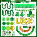 St Patricks Day Golf Cart Decorations Kit Tinsel Garlands Irish Flag Crepe Paper Streamers Balloons Banners Paper Fans Shamrock Clover Hanging for Golf Cart Irish Ireland Parade Party Decor