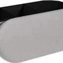 Storage Ottoman Bench, 43.3" Oval Upholstered Ottoman Foot Rest Foldable Boucle End of Bed Storage Bench for Living Room, Entryway, Grey