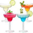 TOPZEA Acrylic Margarita Glasses Set of 4, 13.5 oz Shatter-proof Plastic Daiquiri Cocktail Cup, Unbreakable Martini Champagne Coupe Glasses Drinkware for Poolside, Bar, Party, BPA-free, Reusable