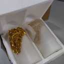 Eldnacele Flameless Christmas Gold Candles with 5H Timer, Flickering Real Wax Battery Operated Pillar Candles for Christmas Holiday Decoration Gold (D3 x H6)