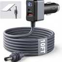 3-in-1 10 ft 12-24V DC Car Power Adapter for Starlink Mini | Up to 114W fast charging, fits 12-24V vehicles. Works for truck, RV, van, boat and yacht, laptops, phones, Starlink Mini