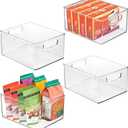 iDesign Stackable Storage Bin - Organize Pantry, Fridge, or Freezer, Set of 4, Clear, Made in USA