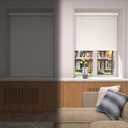 Cordless Blackout Roller Shades for Windows with Valance, Thermal Insulated UV Blocking Fabric, Cordless Window Blinds for Bedroom & Living Room, Easy Install, 34.5" W x 72" H, Beige