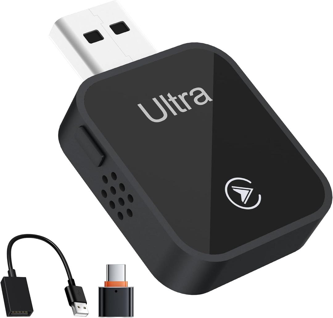 Mini Wireless Carplay Adapter for iPhone - Carplay Wireless Adapter Car Play Bluetooth, Compatible with iPhone iOS 10+, [One-Touch Phone Switching] Black