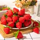 CLESDF Fake Red Strawberries, 40Pcs Artificial Lifelike Fruit Plastic Strawberries for Home Kitchen Party Decor Photography Prop