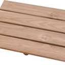 Teak Shower Mat, (24"x17") Wood Bath Mat for Bathroom, Heavy Outdoor Non-Slip Wooden Floor Mats for Spa or Sauna
