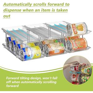 Can Organizer for Pantry Soda Can Organizer Automatic Rolling Food Pantry Storage Rack Can Dispenser for Fridge Holds 36 Cans, Fits 5.8-Inch Soda and Can, Set of 9