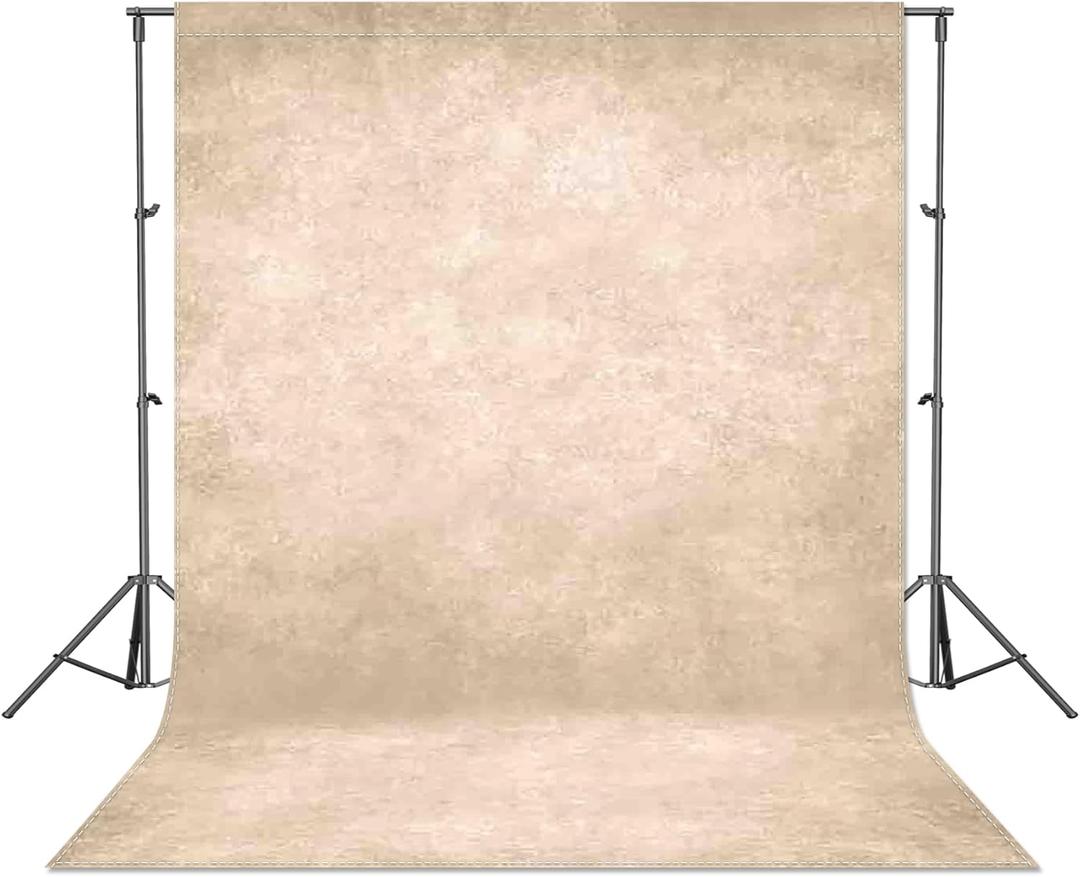 5x7ft Fabric Beige Abstract Texture Photography Backdrop (No Stand No Clips) Portrait Photoshoot Background Adult Newborn Child Headshot Photo Studio Props Booth Rod Pocket On Top
