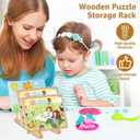 Wooden Puzzle Storage Rack Jigsaw Puzzle Holder Rack for Puzzle Easel Board Easy to Install Wood Display Stand 11.10 inch Organizer Shelf for Adults Craft C Collection Lovers C-1