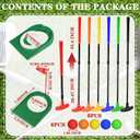 21 Pcs Adjustable Golf Putters Set 6 Two Way Mini Golf Putter for Right Left Handed 6 Colored Practice Balls 9 Pcs Plastic Hole Training Aid for Men Women Indoor Outdoor Backyard