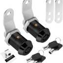 2 Pack Cabinet Lock with Keys, 7/8" RV Storage Locks Keyed Alike, RV Locks for Storage Door, Camper Cabinet Door Toolbox Lock Mailbox RV Cam Locks with Manual (Black -2 Pack, 7/8 Inch)