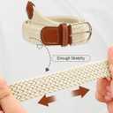 3 x Multicolored Woven Stretch Belt for Men and Women, Braided Elastic Golf Belts Jeans Casual Pants Sport Belt (Beige)