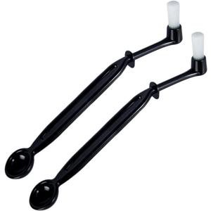 Coffee Machine Brush Cleaner Nylon Espresso Machine Brush Grinder Brush Coffee Cleaning Tool with Spoon (Pack of 2) (Black)