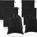 Yuanchu 6 Pcs Black Velvet Drawstring Bags, Velvet Drawstring Pouch Velvet Drawstring Gift Bags Small Drawstring Bags Jewelry Bags With Drawstring,9X6.7Inch,7.8X5.9Inch(Black)