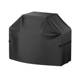 Grill Cover, 58 inch BBQ Gas Grill Cover for Outdoor Grill, Waterproof, Anti-UV, Rip-Proof, Fade Resistant Material, Barbecue Cover with Hook-and-Loop Straps & Adjustable Hem Drawstring, Black