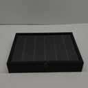 Pens Bracelets Black Glass Top 10 Slot Display Storage Case with Lid Support