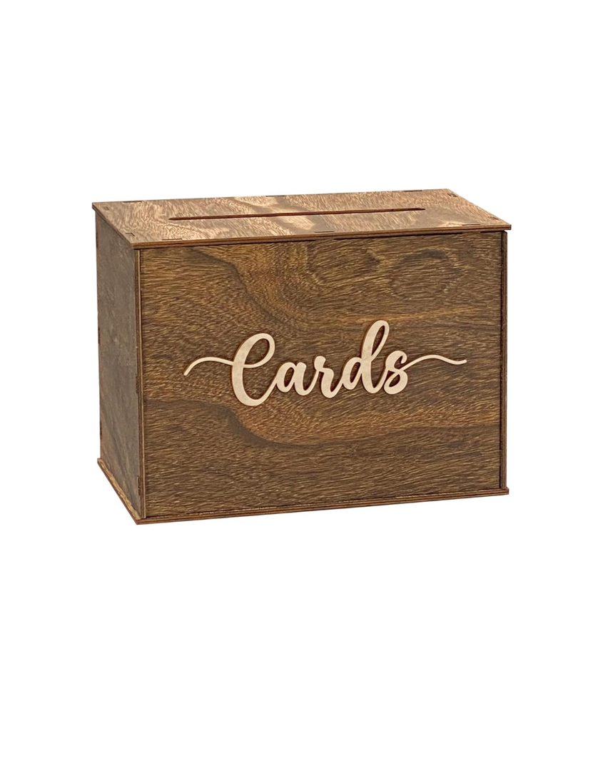 Rustic Wooden Card box 12x9x7 Inch Gift Card Box for Wedding Birthday Baby Shower Graduation Party