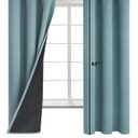 BGment Thermal Insulated 100% Blackout Curtains for Bedroom with Black Liner, Double Layer Full Room Darkening Noise Reducing Grommet Curtain (42 x 63 Inch, Greyish Blue, 2 Panels)
