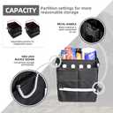 55L Car Trunk Organizer with Reflective Stripes.1680D Polyester Folding Car Organizer with Reinforced Handles, Folding and Multi-Compartment, Storage for SUV, Truck, Sedan (Black, 28L)