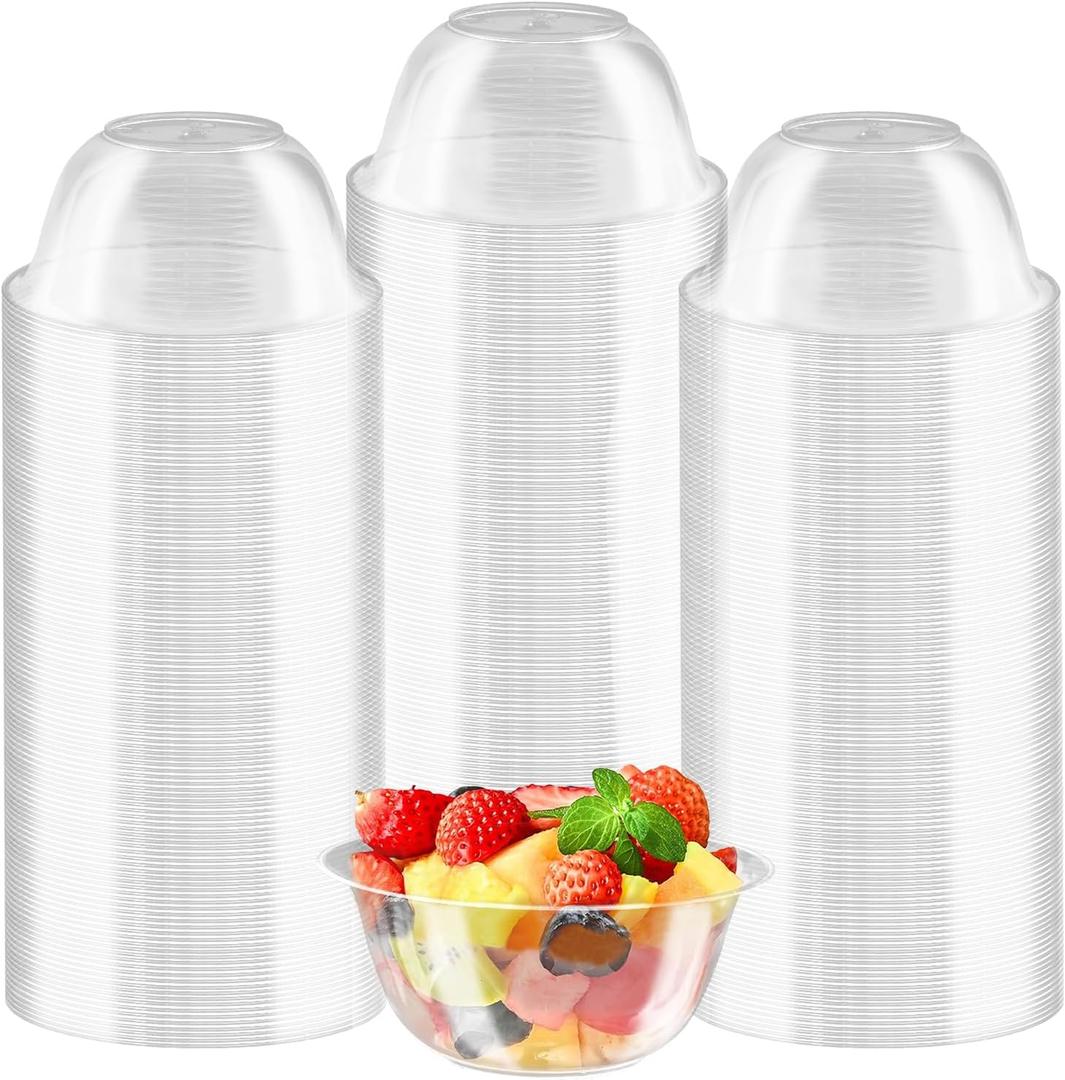 Plastic Clear Bowls, 300 Pack 6 Oz Clear Plastic Bowls Disposable Bowls, Disposable Dessert Bowl Salsa Bowl For Serving, Weddings, Catering, Home, Parties