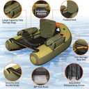 Fishing Float Tube with Adjustable Backpack Straps, Storage Pockets, Fish Ruler, Fly Fishing Boat with Pump, Oar, Rod Holder and, Fins, 27.09 x 20.31 x 10.79"