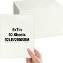 party greeting 5x7 Linen Paper Textured Cardstock Heavyweight Textured Index Cards Printable Linen Cardstock 92lb Cover for Printing Wedding Baby Shower Invitation Greeting Postcards 50 Pcs(Cream)