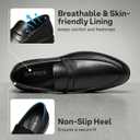 HEEZ Men's Penny Loafers, Casual Loafer Dress Shoes for Men Comfortable, Slip on Loafers for Business Formal Wedding Party Office, 11, Classic Black