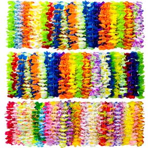 150 PCS Hawaiian Leis Bulk - 40 Inch Tropical Silk Flower Necklaces for Luau, Birthday, Graduation, Corporate & Beach Party Decor, Photo Booth Props
