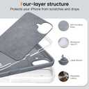 Liquid Silicone Case for iPhone 16 with Magnetic Ring Stand, Military Grade Shockproof Protection, Anti-Scratch Microfiber Lining Covers for iPhone 16, Grey