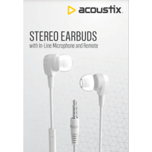 Acoustix Stereo Ear Buds with Microphone - White