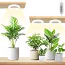 LORDEM 6.3 Ceiling Grow Lamp for Indoor Plants, 216 LEDs Full Spectrum Halo Plant Light, Under Cabinet Grow Lights with 4/8/12H Auto Timer, 3 Switch Modes, 4 Dimmable Brightness Levels, Tri Head