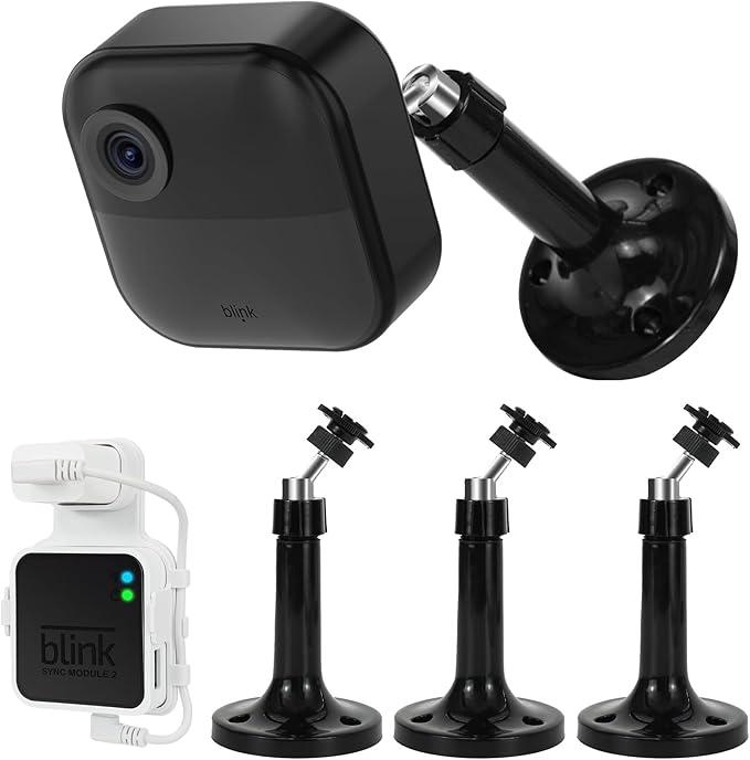 Long Blink Outdoor Camera Mount Kit, Compatible with Blink 4th & 3rd Gen Cameras - Includes 3 Adjustable Mounts, Sync Module 2 Outlet Mount, USB Cable, Blink Accessories
